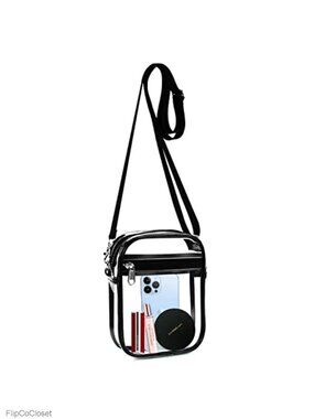 Clear Crossbody Purse Stadium Approved PVC Waterproof See Through Bag